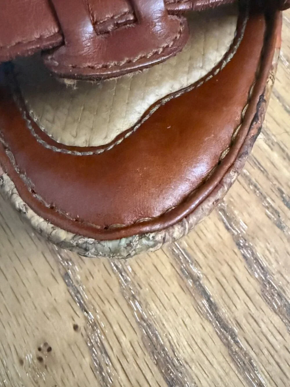 Born Brown Leather Sandals Multicolor Floral Cork 4.25 Inch Wedge Heels